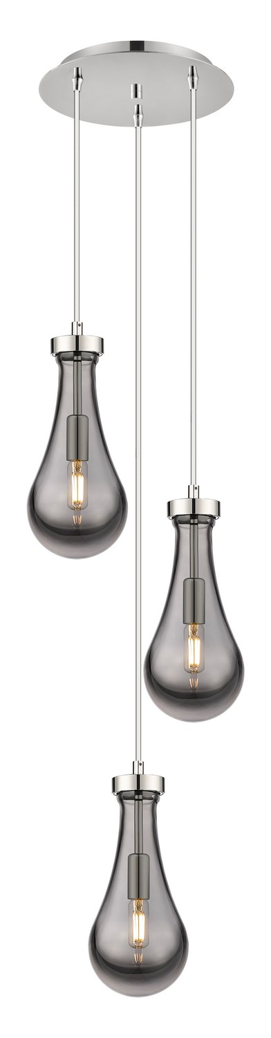 Three Light Pendant by Innovations - Downtown Urban Collection, Polished Nickel Finish - 113-451-1P-PN-G451-5SM
