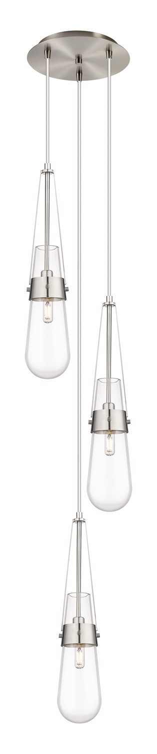 Three Light Pendant by Innovations - Downtown Urban Collection, Brushed Satin Nickel Finish - 113-452-1P-SN-G452-4CL