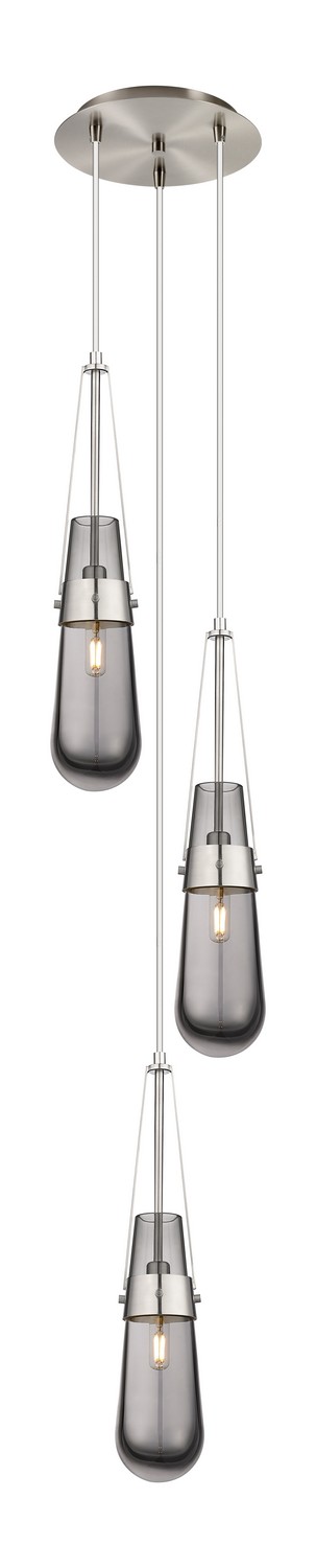 Three Light Pendant by Innovations - Downtown Urban Collection, Brushed Satin Nickel Finish - 113-452-1P-SN-G452-4SM