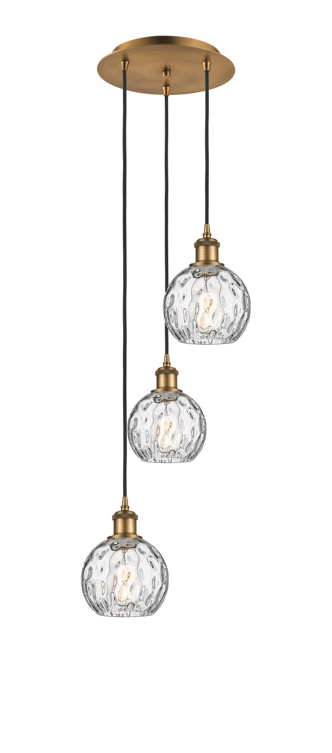 Three Light Pendant by Innovations - Ballston Collection, Brushed Brass Finish - 113B-3P-BB-G1215-6