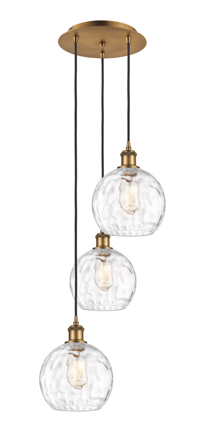 Three Light Pendant by Innovations - Ballston Collection, Brushed Brass Finish - 113B-3P-BB-G1215-8