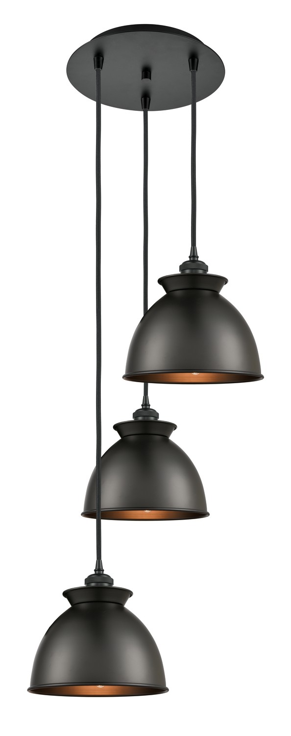Three Light Pendant by Innovations - Ballston Collection, Matte Black Finish - 113B-3P-BK-M14-BK