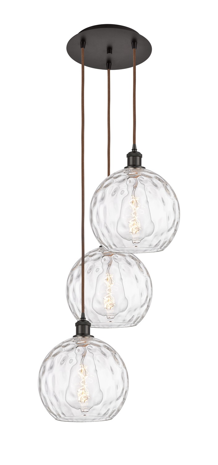 Three Light Pendant by Innovations - Ballston Collection, Oil Rubbed Bronze Finish - 113B-3P-OB-G1215-10