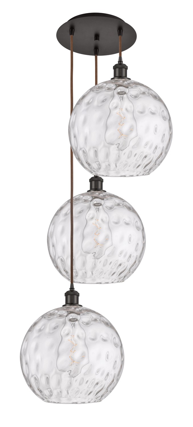 Three Light Pendant by Innovations - Ballston Collection, Oil Rubbed Bronze Finish - 113B-3P-OB-G1215-12