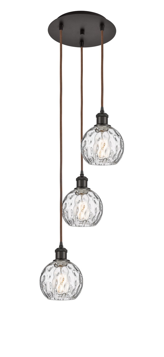 Three Light Pendant by Innovations - Ballston Collection, Oil Rubbed Bronze Finish - 113B-3P-OB-G1215-6