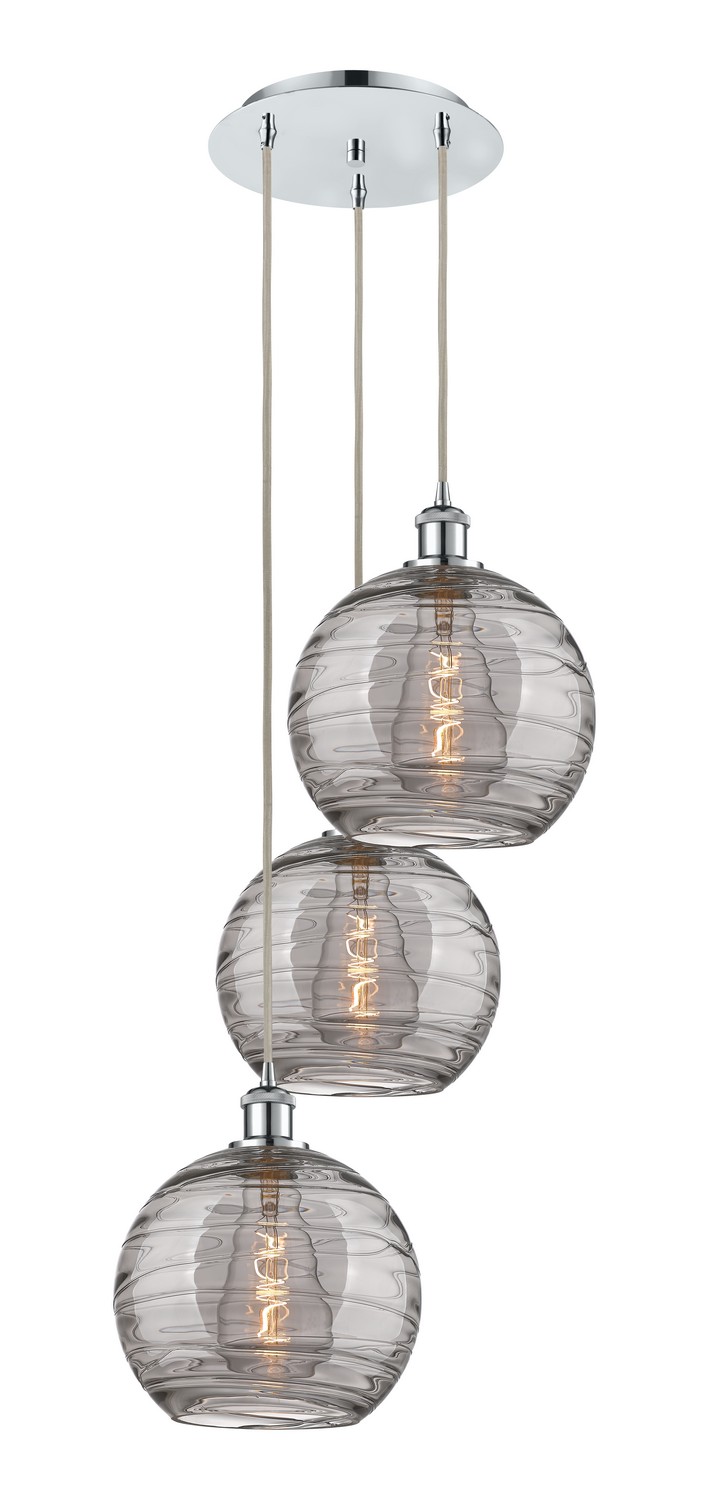 Three Light Pendant by Innovations - Ballston Collection, Polished Chrome Finish - 113B-3P-PC-G1213-10SM
