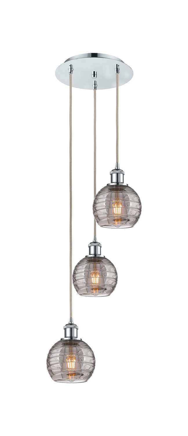 Three Light Pendant by Innovations - Ballston Collection, Polished Chrome Finish - 113B-3P-PC-G1213-6SM