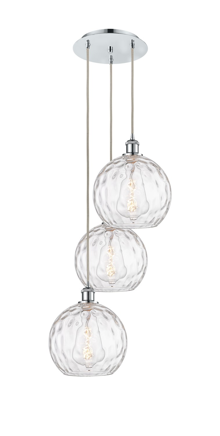 Three Light Pendant by Innovations - Ballston Collection, Polished Chrome Finish - 113B-3P-PC-G1215-10