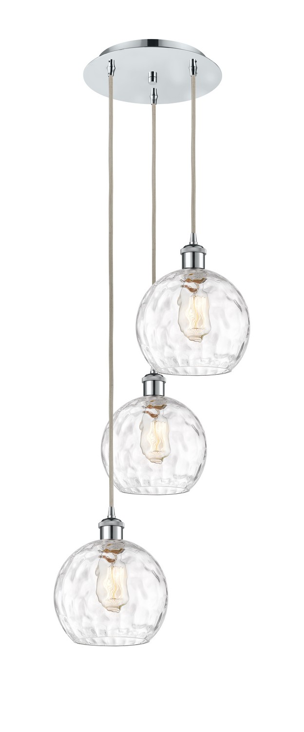 Three Light Pendant by Innovations - Ballston Collection, Polished Chrome Finish - 113B-3P-PC-G1215-8