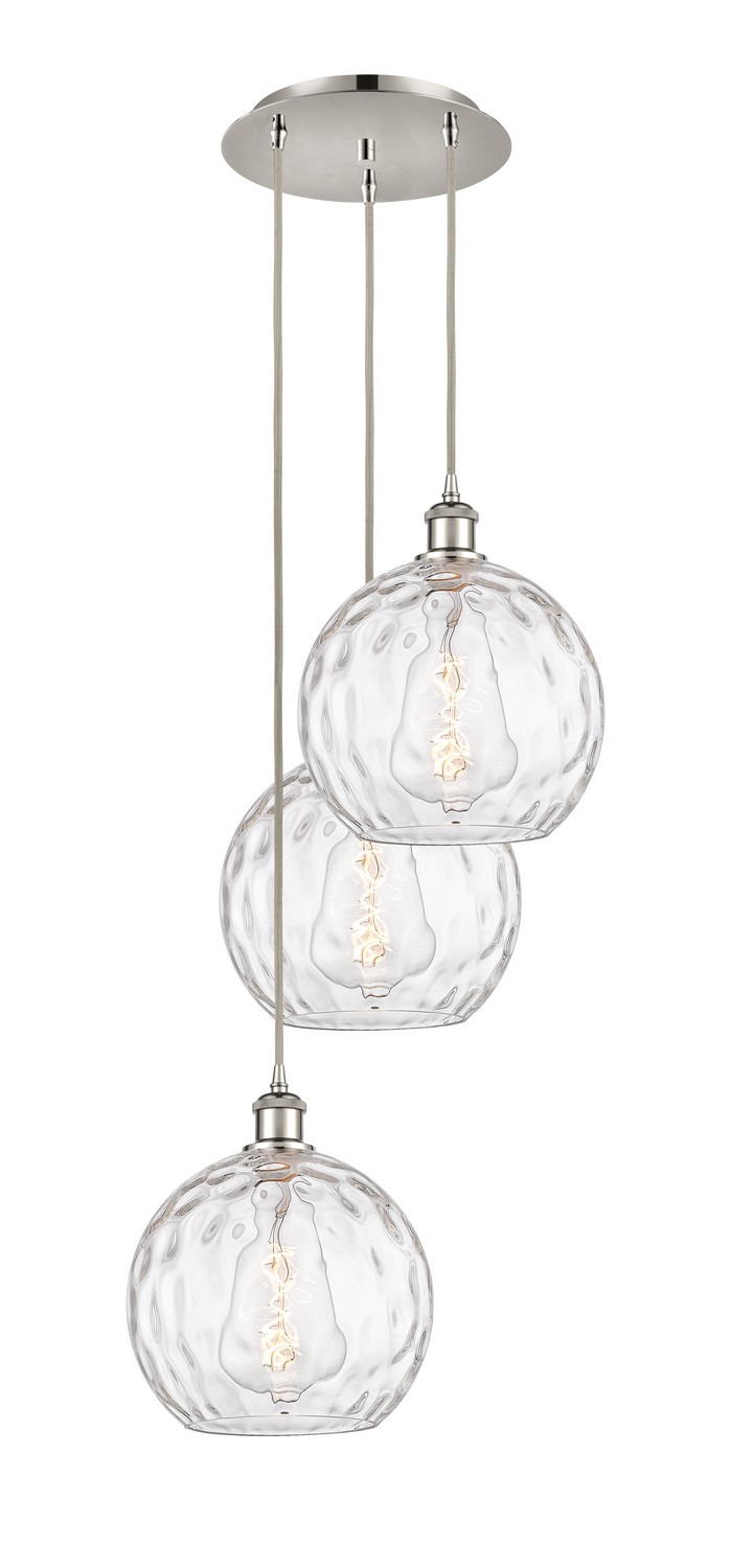 Three Light Pendant by Innovations - Ballston Collection, Polished Nickel Finish - 113B-3P-PN-G1215-10