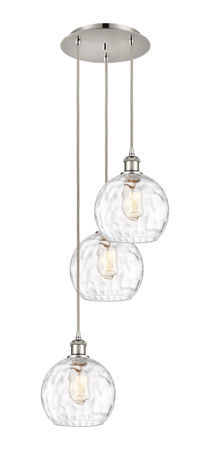 Three Light Pendant by Innovations - Ballston Collection, Polished Nickel Finish - 113B-3P-PN-G1215-8