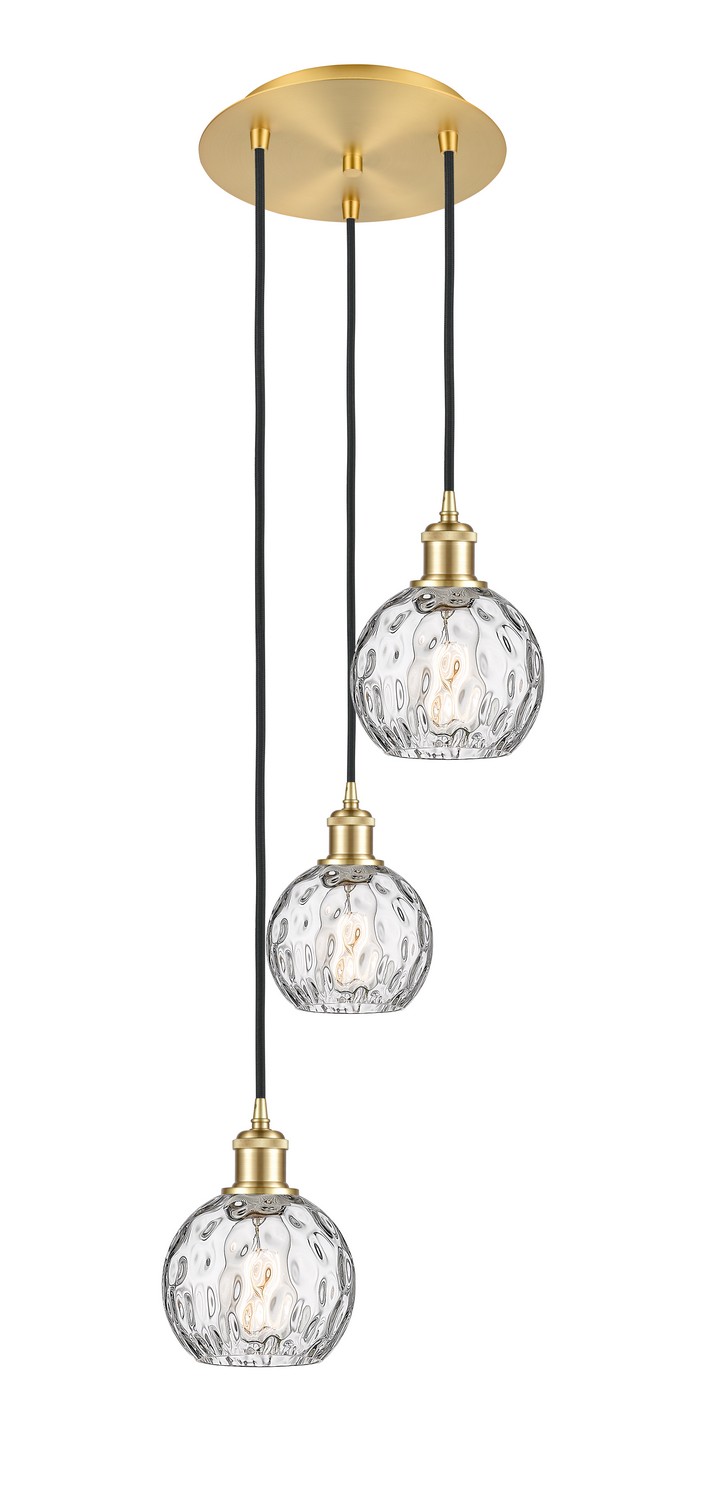 Three Light Pendant by Innovations - Ballston Collection, Satin Gold Finish - 113B-3P-SG-G1215-6