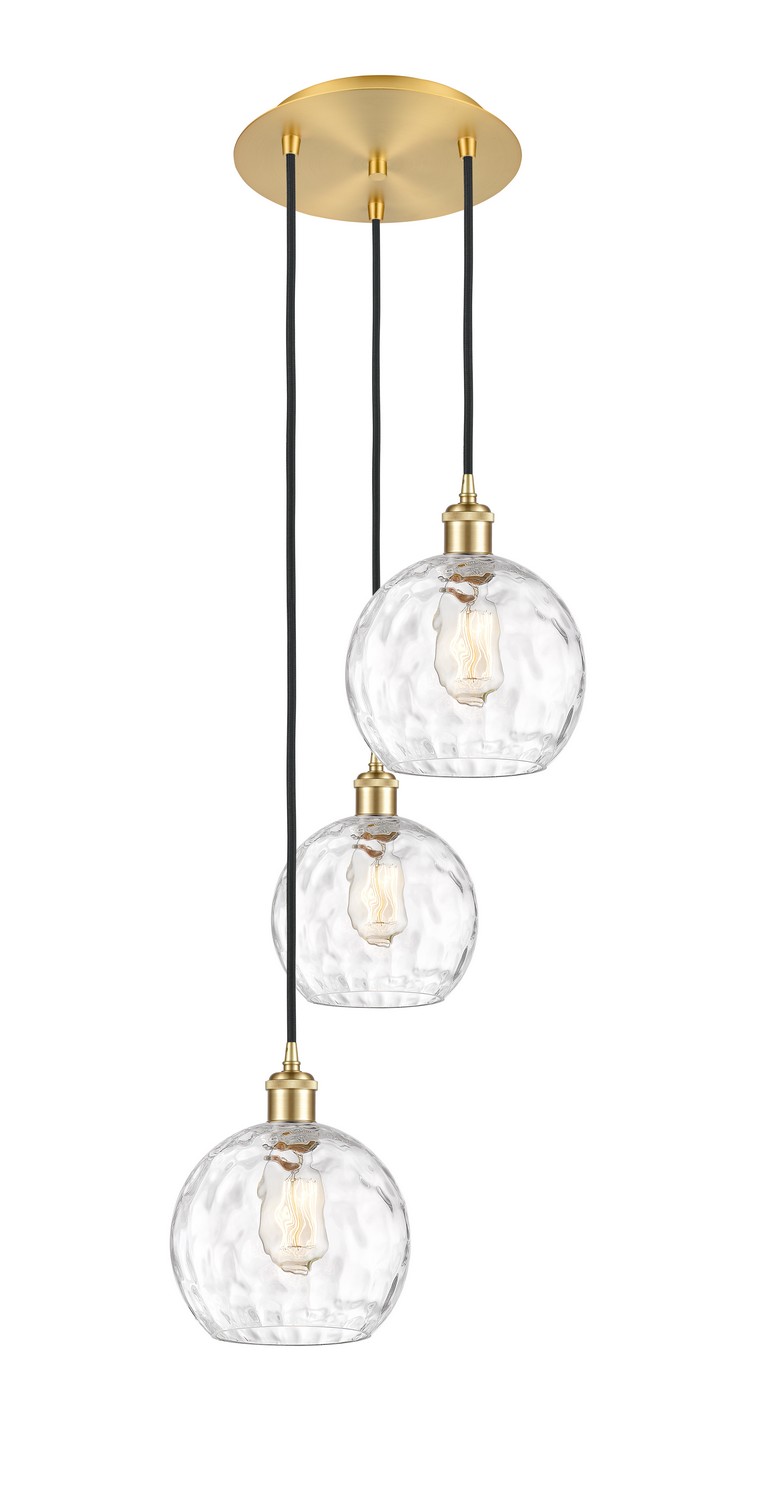 Three Light Pendant by Innovations - Ballston Collection, Satin Gold Finish - 113B-3P-SG-G1215-8