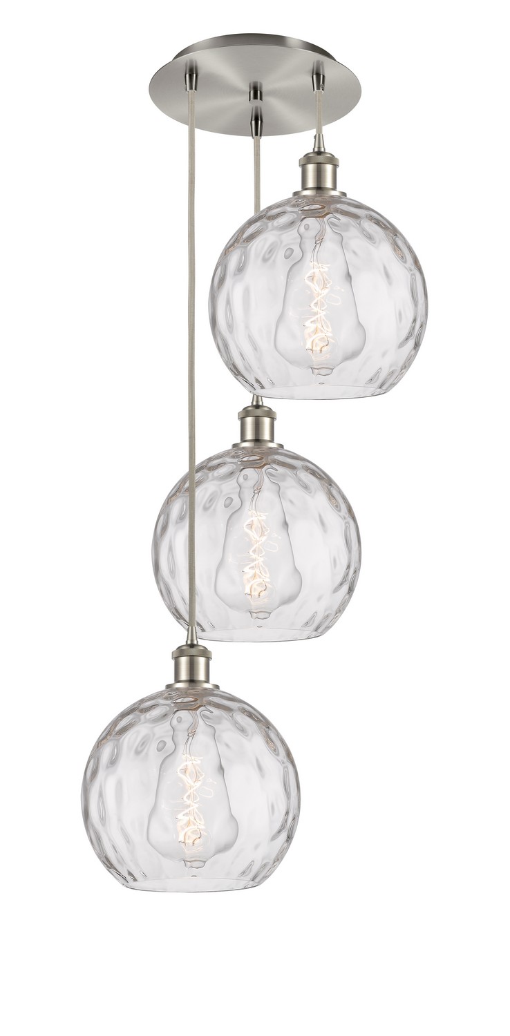 Three Light Pendant by Innovations - Ballston Collection, Brushed Satin Nickel Finish - 113B-3P-SN-G1215-10