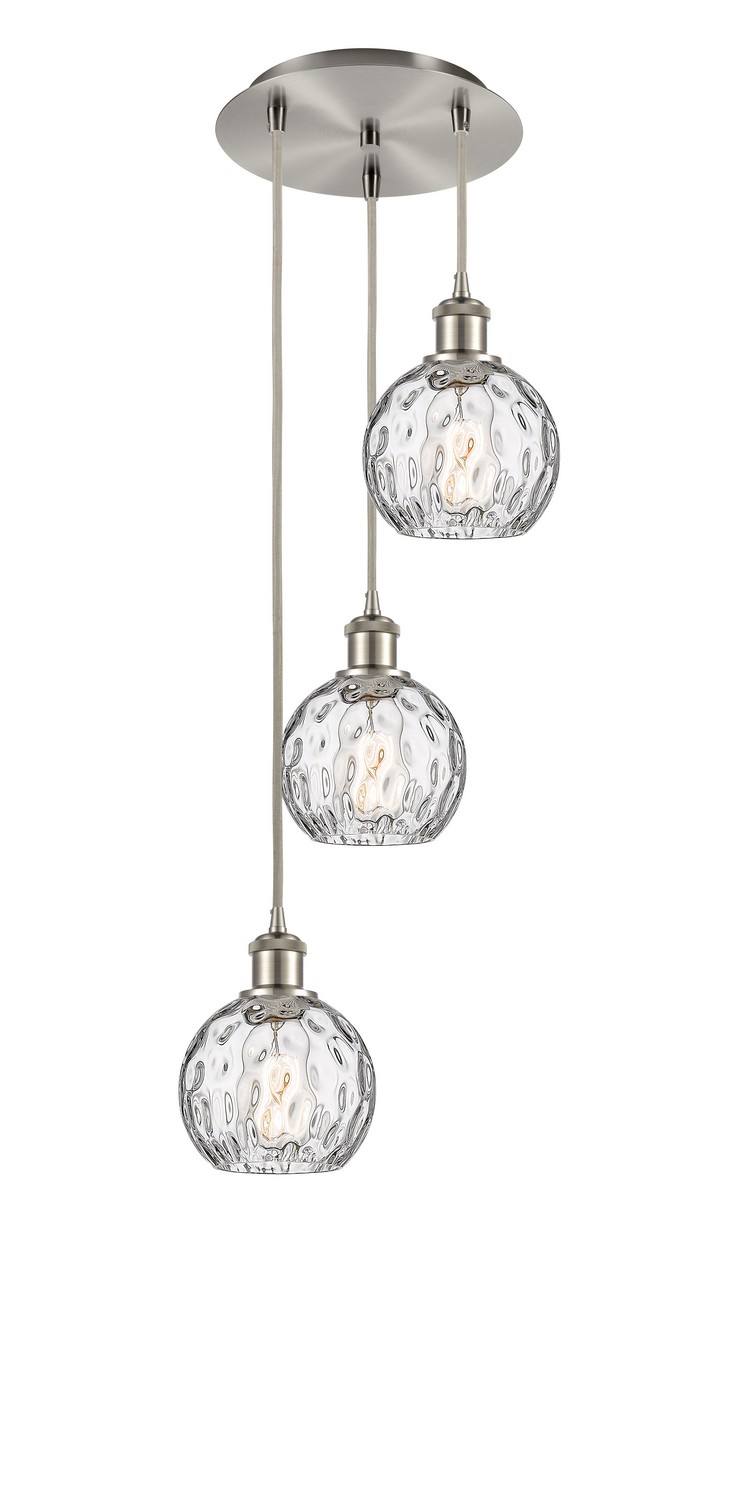 Three Light Pendant by Innovations - Ballston Collection, Brushed Satin Nickel Finish - 113B-3P-SN-G1215-6