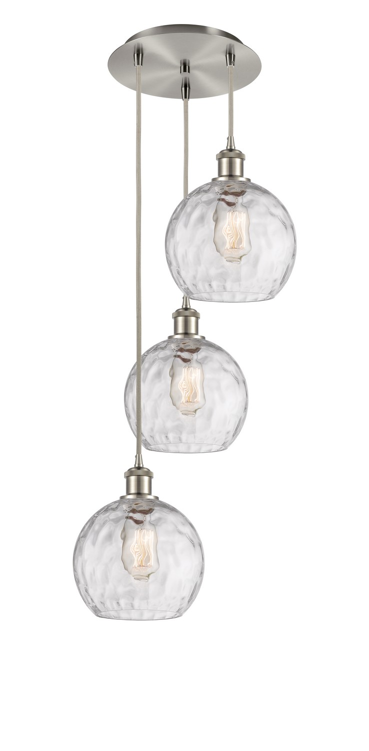 Three Light Pendant by Innovations - Ballston Collection, Brushed Satin Nickel Finish - 113B-3P-SN-G1215-8