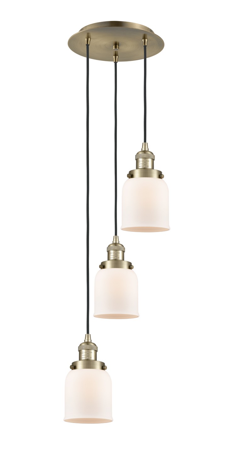 Three Light Pendant by Innovations - Franklin Restoration Collection, Antique Brass Finish - 113F-3P-AB-G51