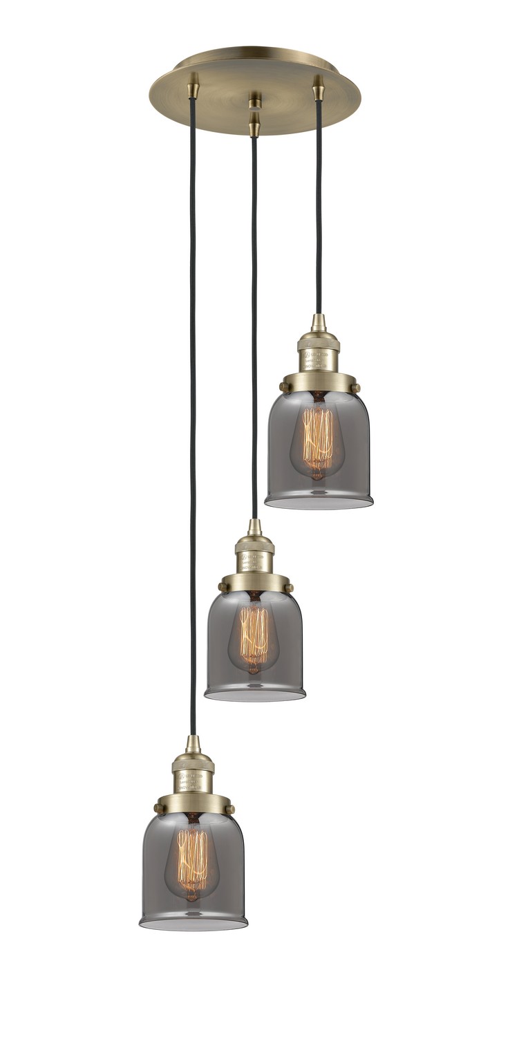 Three Light Pendant by Innovations - Franklin Restoration Collection, Antique Brass Finish - 113F-3P-AB-G53