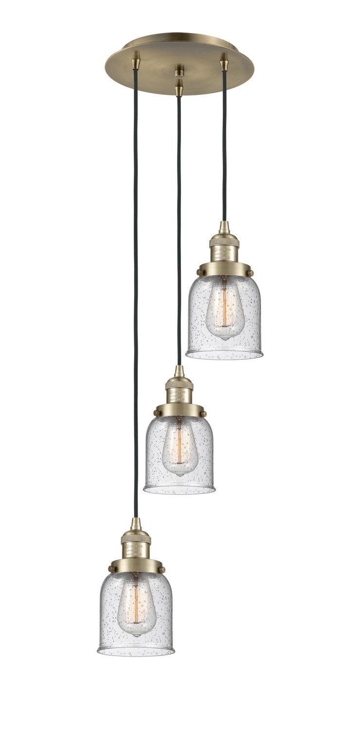 Three Light Pendant by Innovations - Franklin Restoration Collection, Antique Brass Finish - 113F-3P-AB-G54