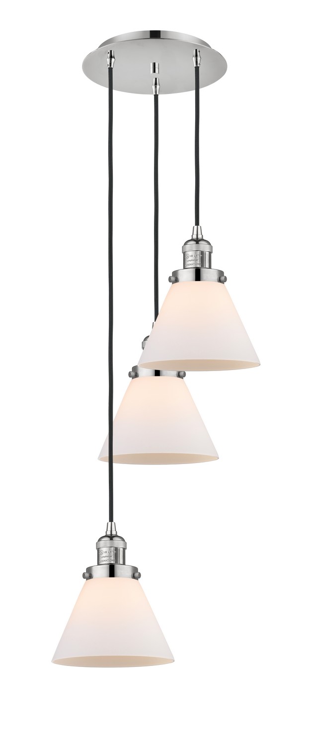 Three Light Pendant by Innovations - Franklin Restoration Collection, Polished Nickel Finish - 113F-3P-PN-G41