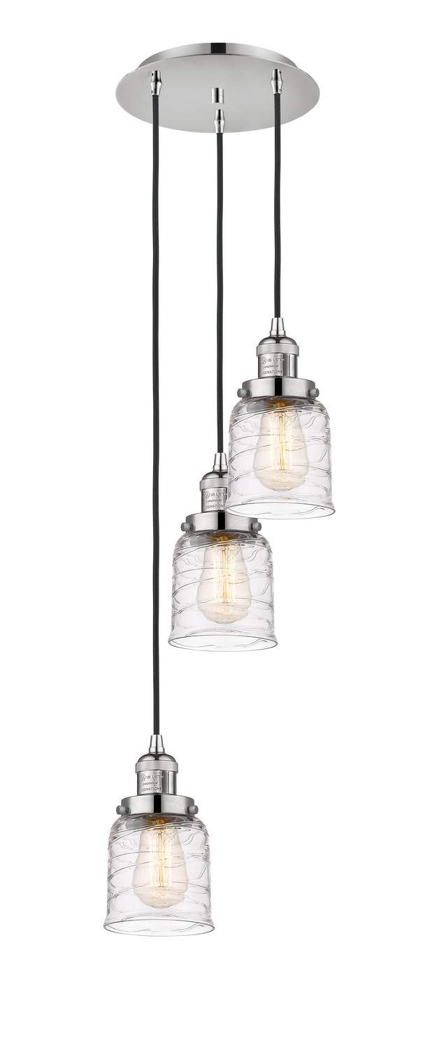 Three Light Pendant by Innovations - Franklin Restoration Collection, Polished Nickel Finish - 113F-3P-PN-G513