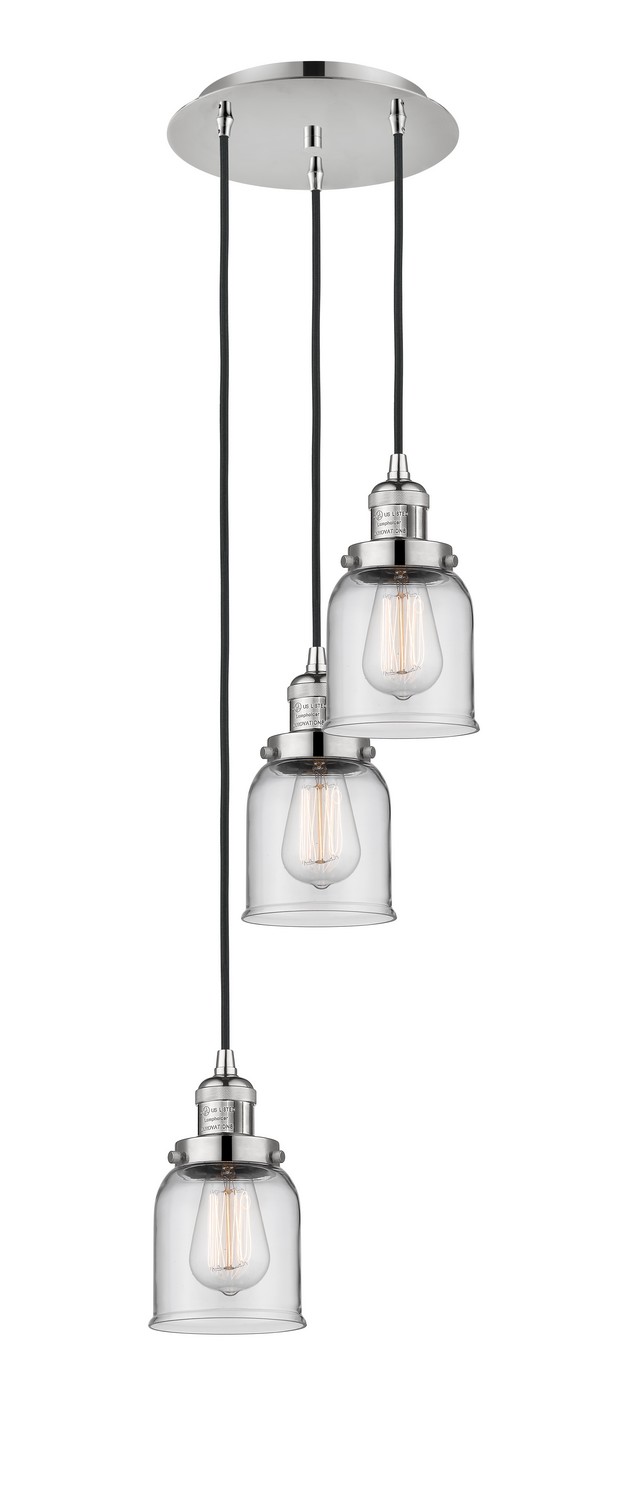Three Light Pendant by Innovations - Franklin Restoration Collection, Polished Nickel Finish - 113F-3P-PN-G52