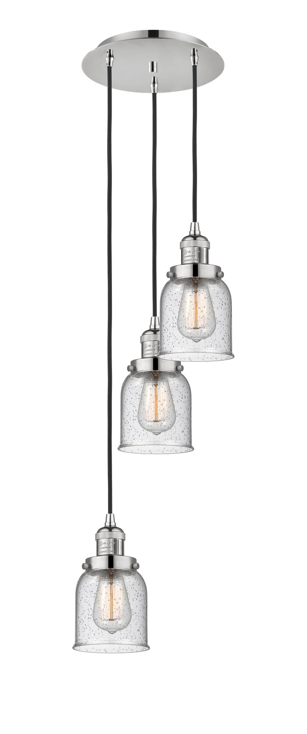 Three Light Pendant by Innovations - Franklin Restoration Collection, Polished Nickel Finish - 113F-3P-PN-G54