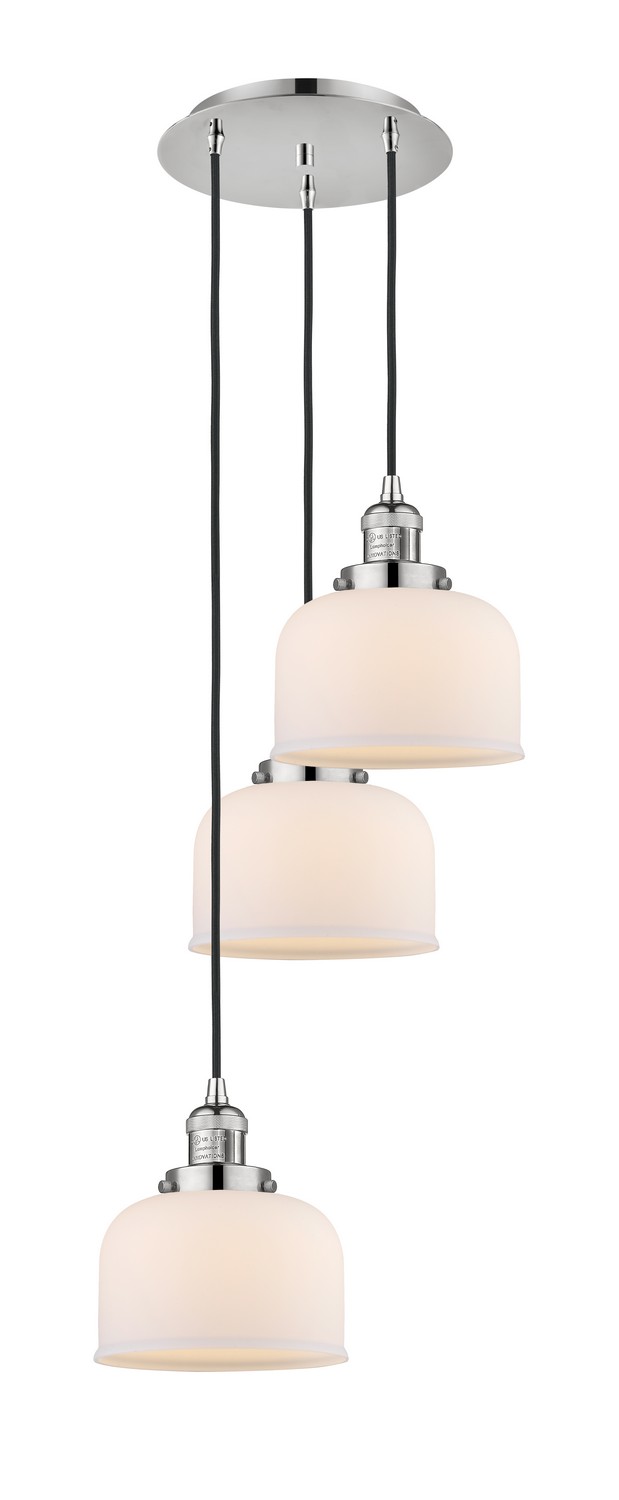 Three Light Pendant by Innovations - Franklin Restoration Collection, Polished Nickel Finish - 113F-3P-PN-G71