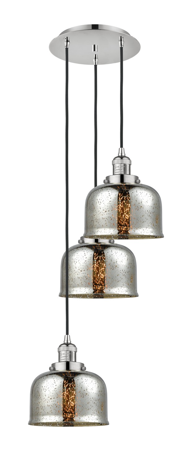 Three Light Pendant by Innovations - Franklin Restoration Collection, Polished Nickel Finish - 113F-3P-PN-G78