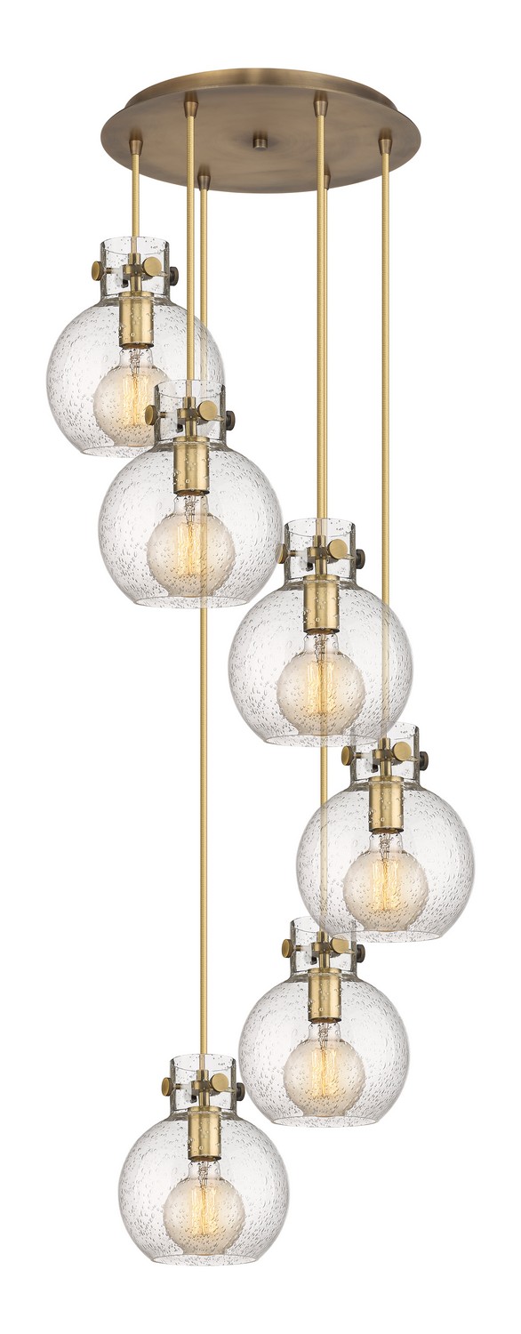 Six Light Pendant by Innovations - Newton Collection, Brushed Brass Finish - 116-410-1PS-BB-G410-8SDY