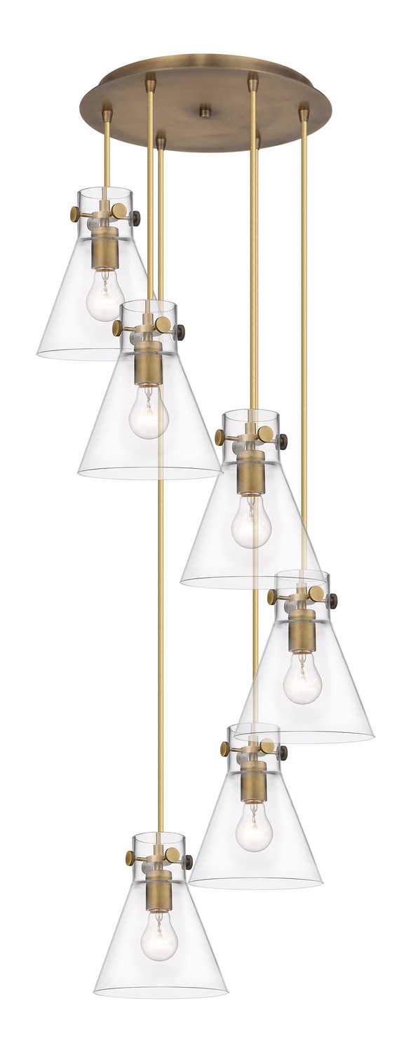 Six Light Pendant by Innovations - Downtown Urban Collection, Brushed Brass Finish - 116-410-1PS-BB-G411-8CL
