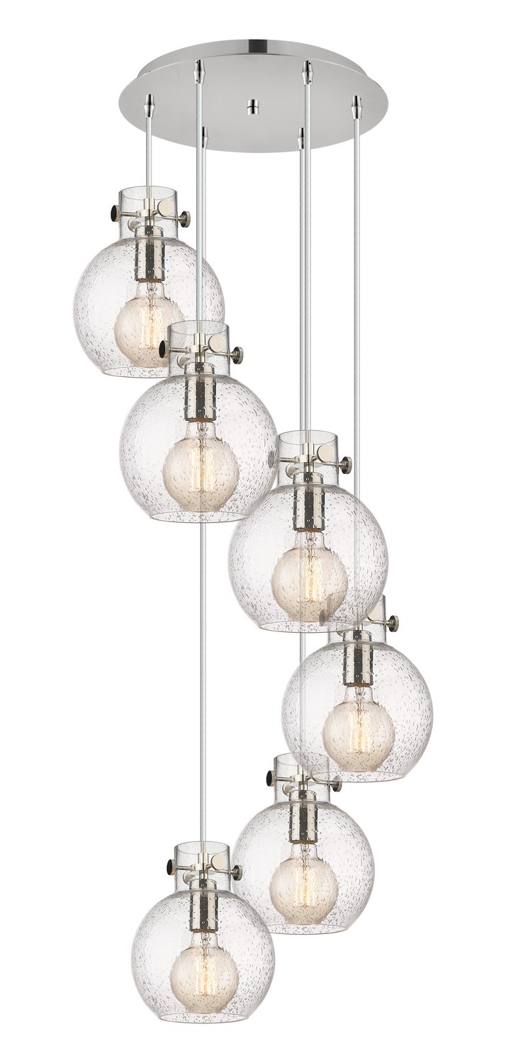 Six Light Pendant by Innovations - Newton Collection, Polished Nickel Finish - 116-410-1PS-PN-G410-8SDY