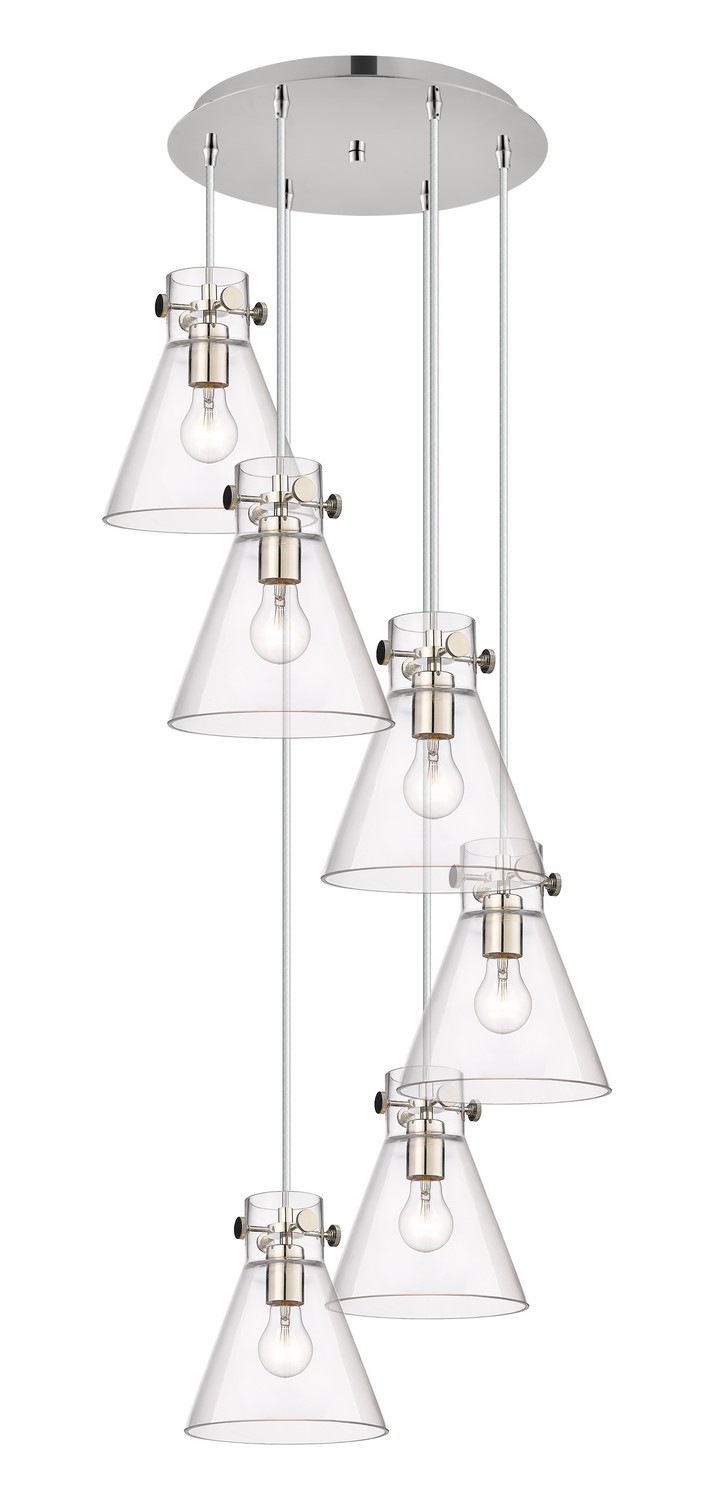 Six Light Pendant by Innovations - Downtown Urban Collection, Polished Nickel Finish - 116-410-1PS-PN-G411-8CL