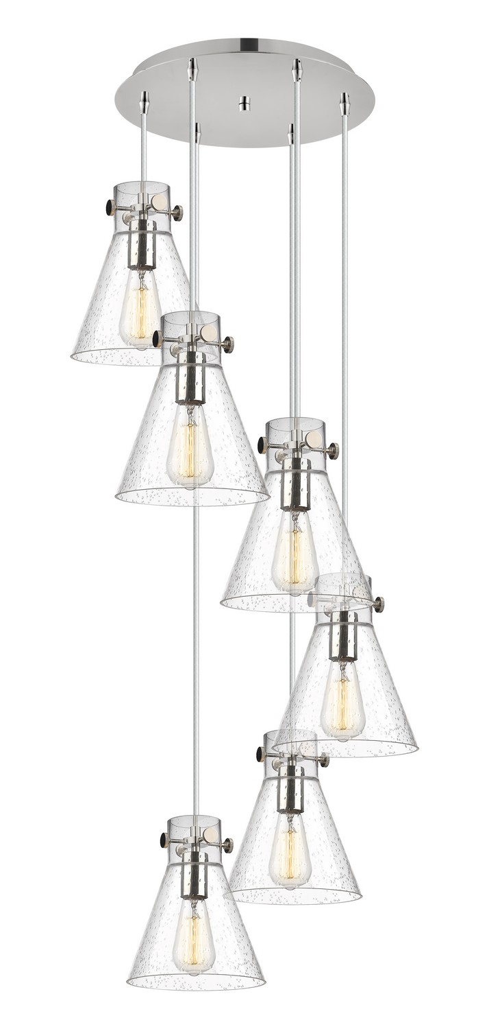 Six Light Pendant by Innovations - Downtown Urban Collection, Polished Nickel Finish - 116-410-1PS-PN-G411-8SDY