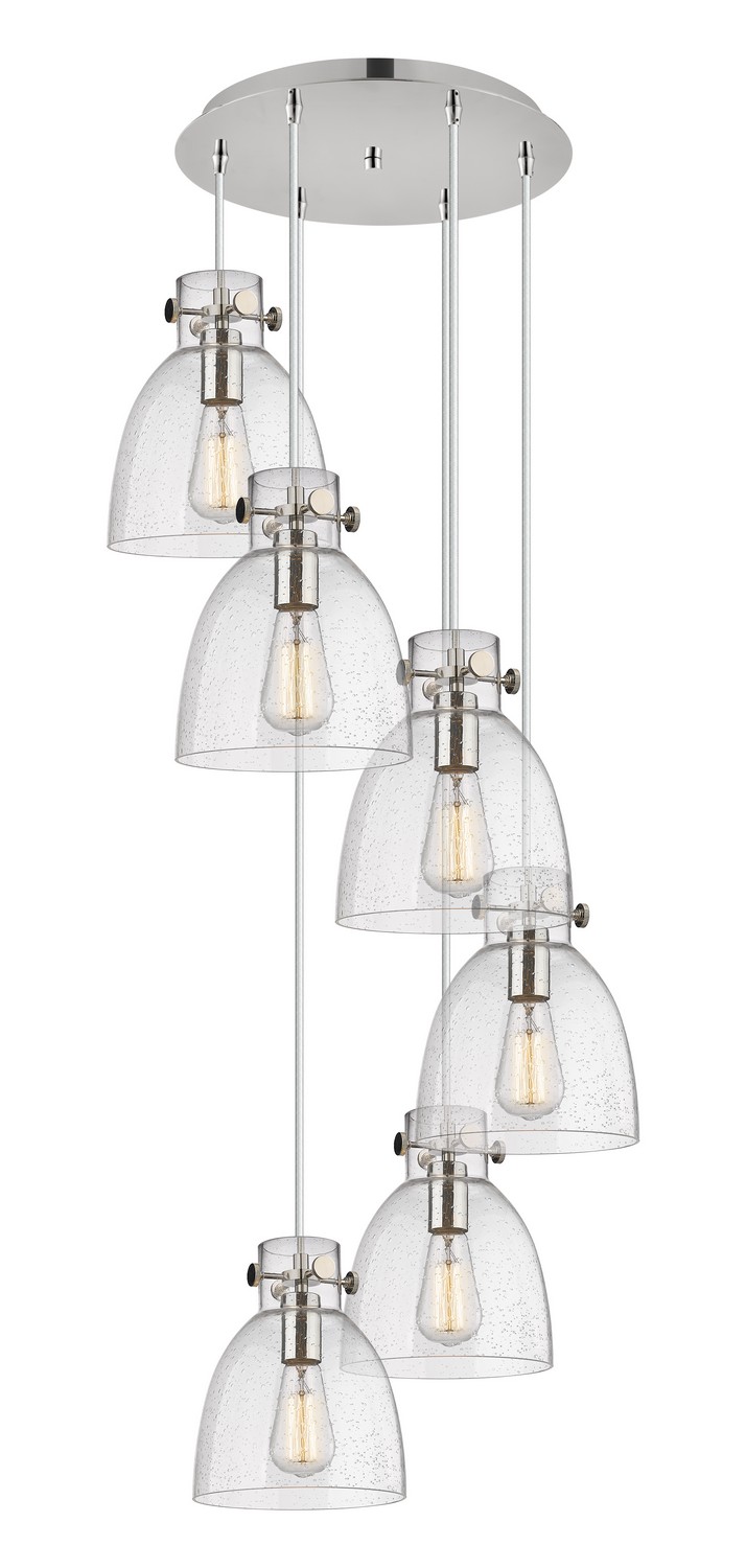 Six Light Pendant by Innovations - Downtown Urban Collection, Polished Nickel Finish - 116-410-1PS-PN-G412-8SDY