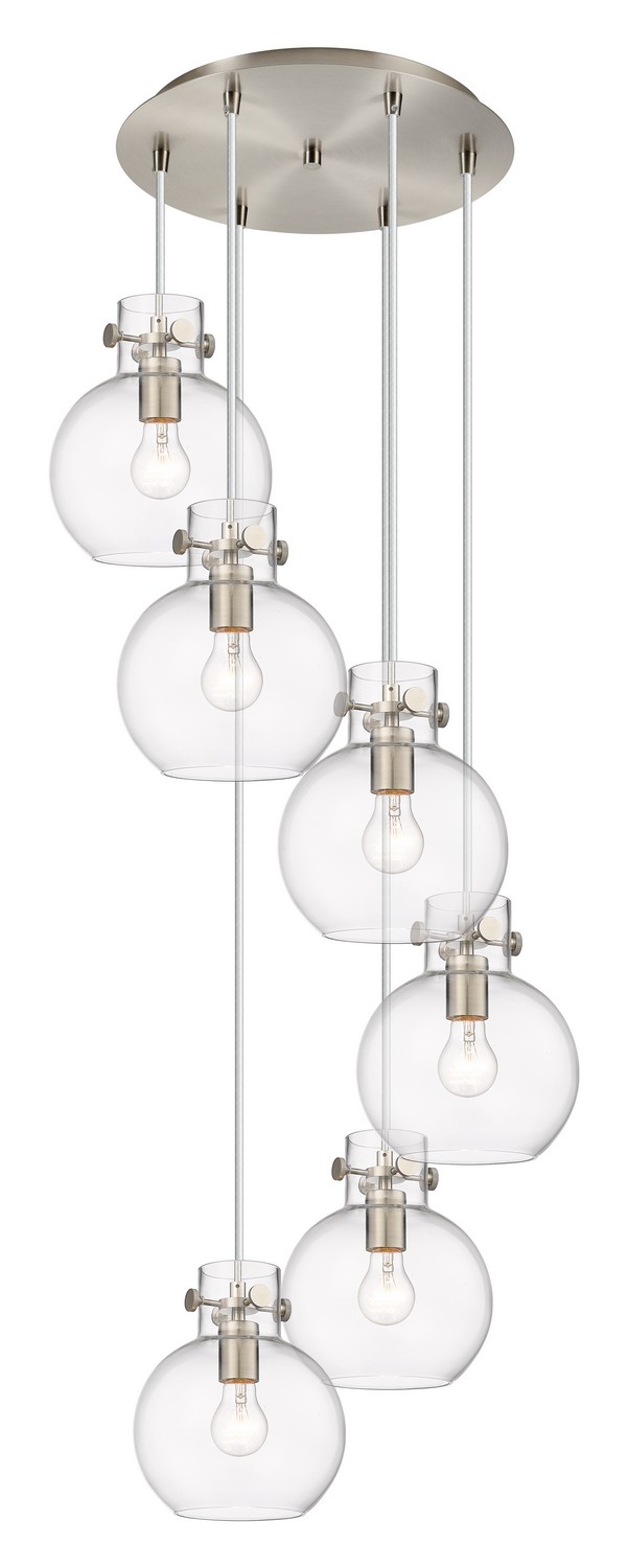 Six Light Pendant by Innovations - Downtown Urban Collection, Brushed Satin Nickel Finish - 116-410-1PS-SN-G410-8CL