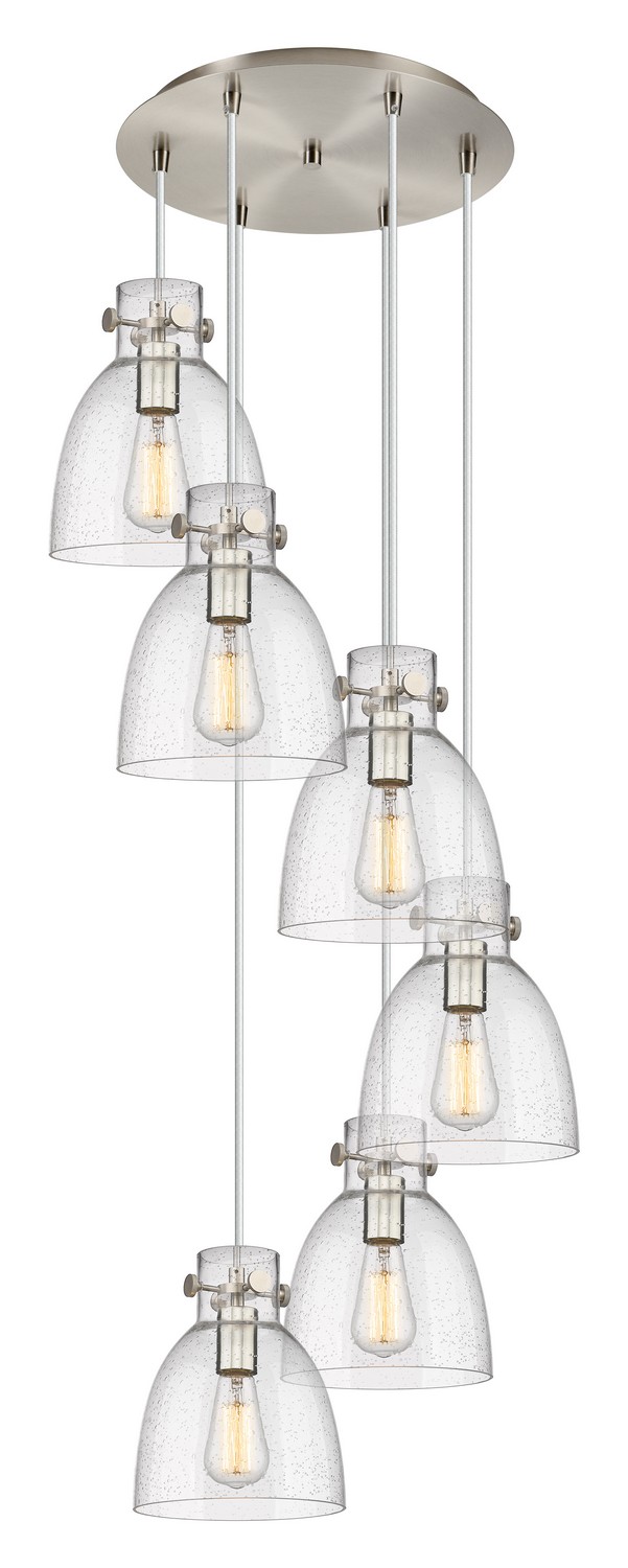Six Light Pendant by Innovations - Downtown Urban Collection, Brushed Satin Nickel Finish - 116-410-1PS-SN-G412-8SDY