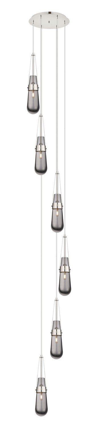 Six Light Pendant by Innovations - Downtown Urban Collection, Polished Nickel Finish - 116-452-1P-PN-G452-4SM