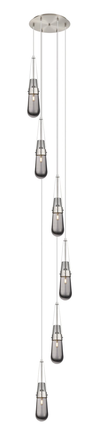 Six Light Pendant by Innovations - Downtown Urban Collection, Brushed Satin Nickel Finish - 116-452-1P-SN-G452-4SM