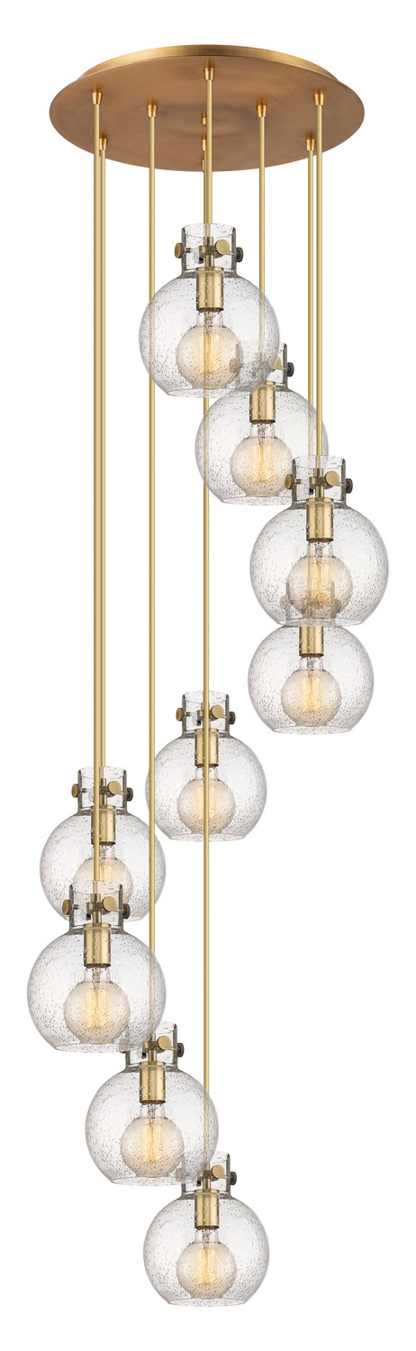 Nine Light Pendant by Innovations - Newton Collection, Brushed Brass Finish - 119-410-1PS-BB-G410-8SDY