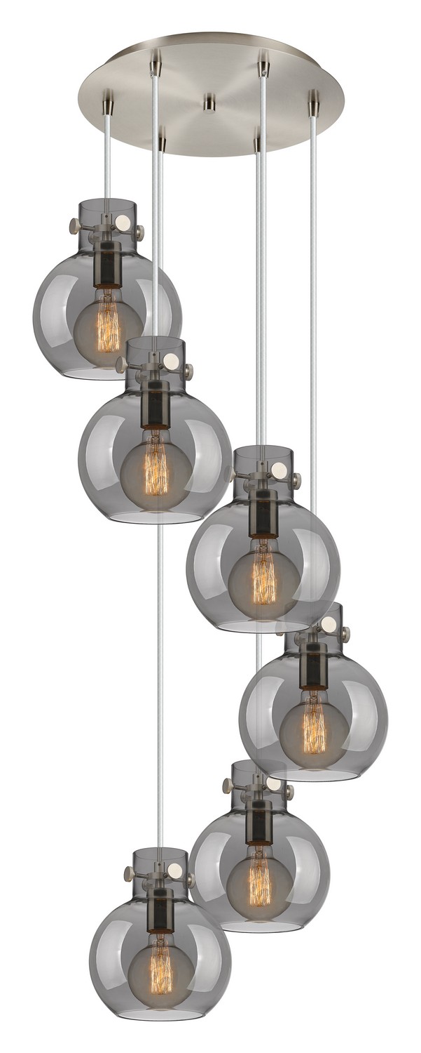 Six Light Pendant by Innovations - Newton Collection, Brushed Satin Nickel Finish - 116-410-1PS-SN-G410-8SM