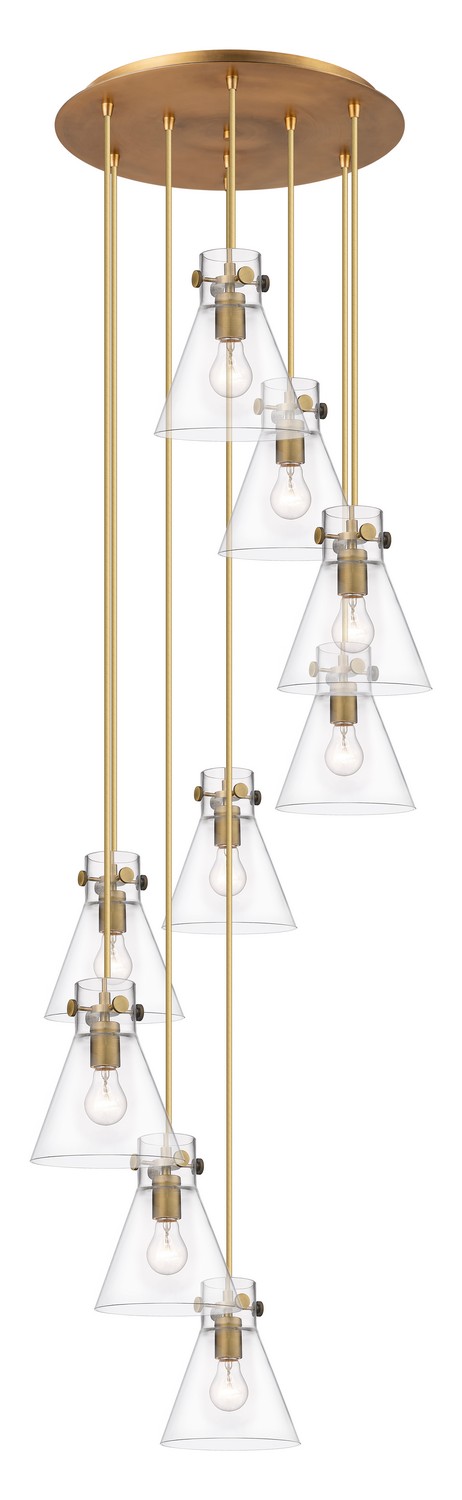 Nine Light Pendant by Innovations - Downtown Urban Collection, Brushed Brass Finish - 119-410-1PS-BB-G411-8CL
