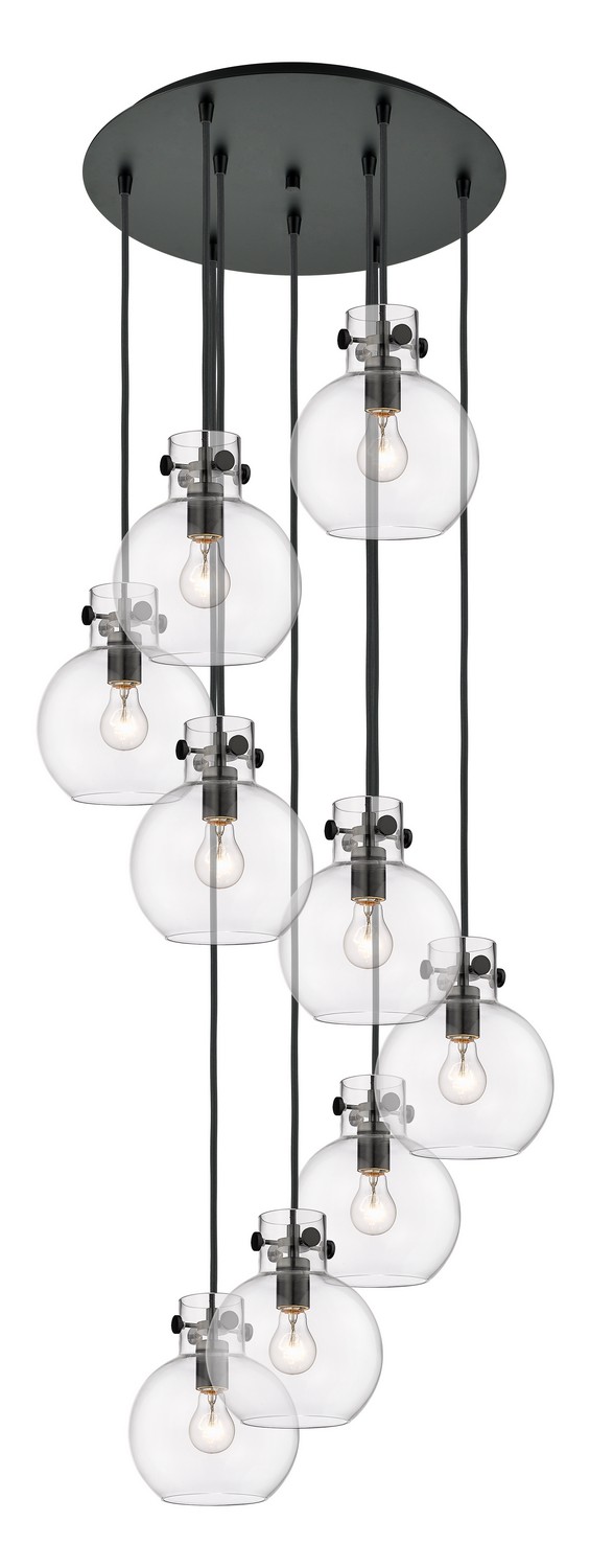 Nine Light Pendant by Innovations - Downtown Urban Collection, Matte Black Finish - 119-410-1PS-BK-G410-8CL