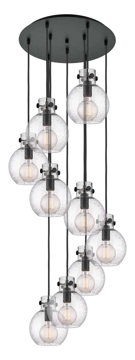 Nine Light Pendant by Innovations - Newton Collection, Matte Black Finish - 119-410-1PS-BK-G410-8SDY