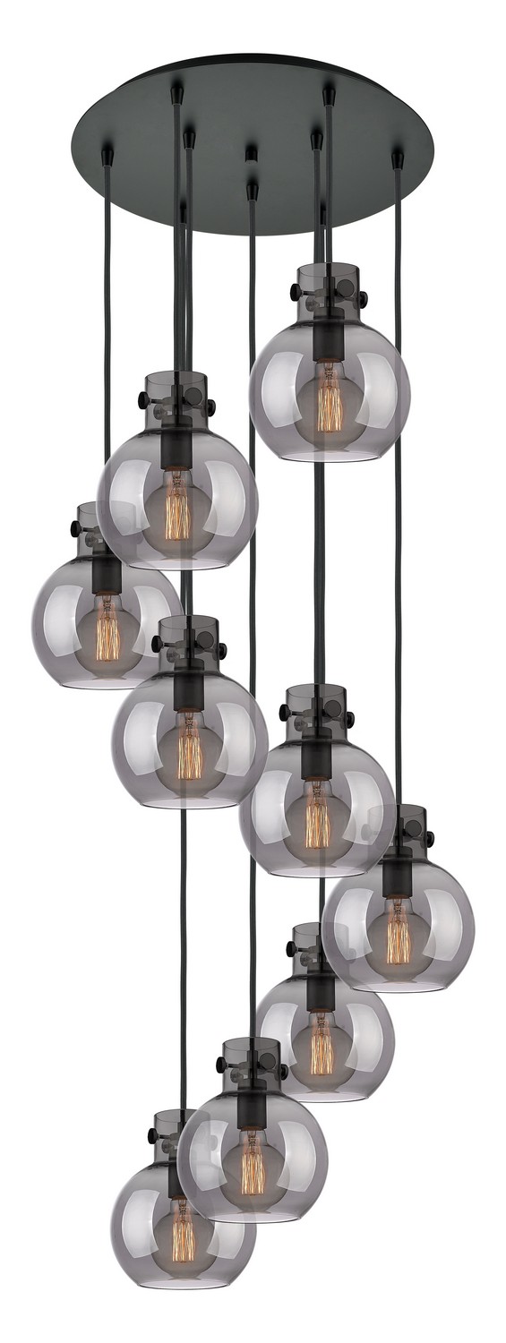 Nine Light Pendant by Innovations - Newton Collection, Matte Black Finish - 119-410-1PS-BK-G410-8SM