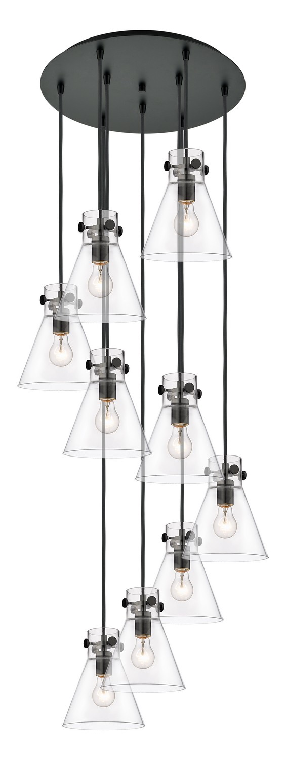 Nine Light Pendant by Innovations - Downtown Urban Collection, Matte Black Finish - 119-410-1PS-BK-G411-8CL