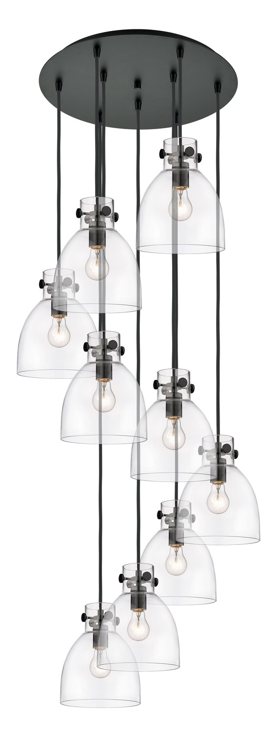 Nine Light Pendant by Innovations - Downtown Urban Collection, Matte Black Finish - 119-410-1PS-BK-G412-8CL