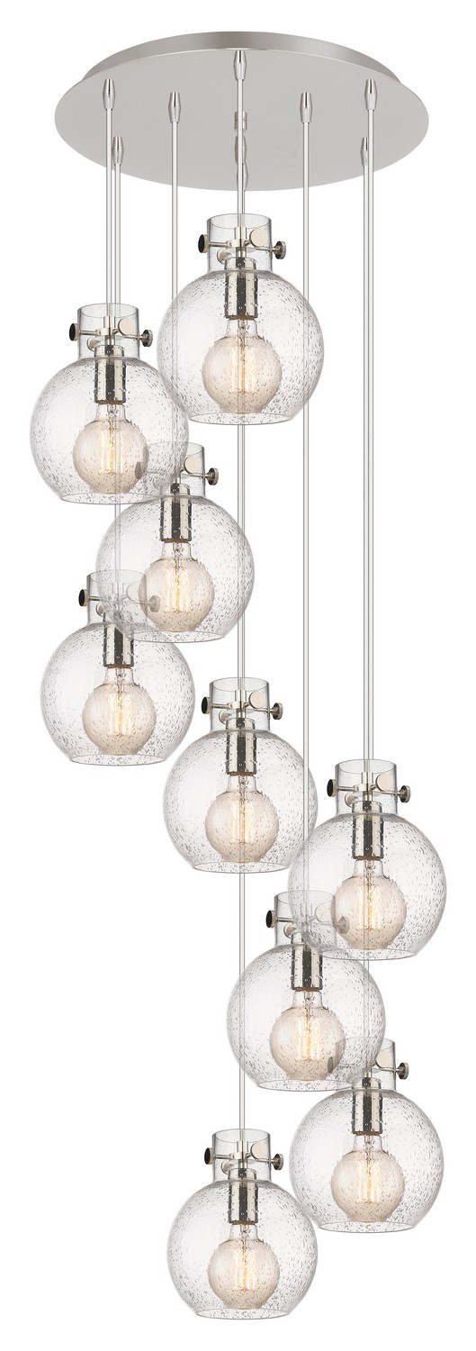 Nine Light Pendant by Innovations - Newton Collection, Polished Nickel Finish - 119-410-1PS-PN-G410-8SDY