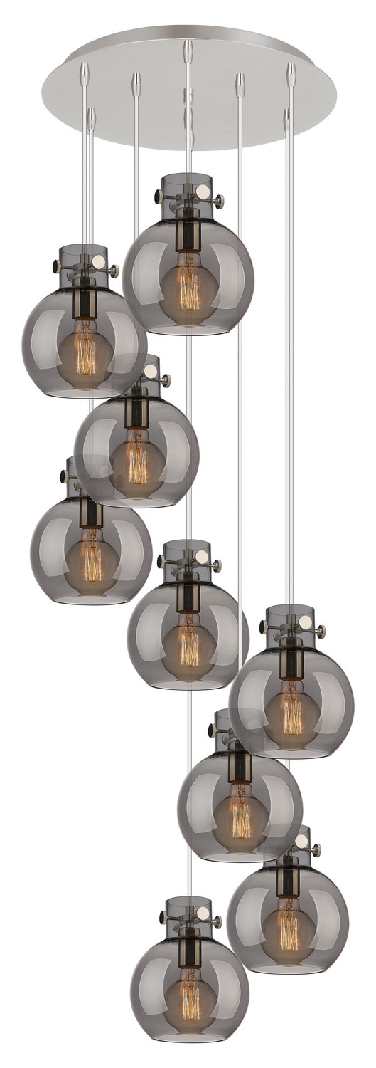 Nine Light Pendant by Innovations - Newton Collection, Polished Nickel Finish - 119-410-1PS-PN-G410-8SM