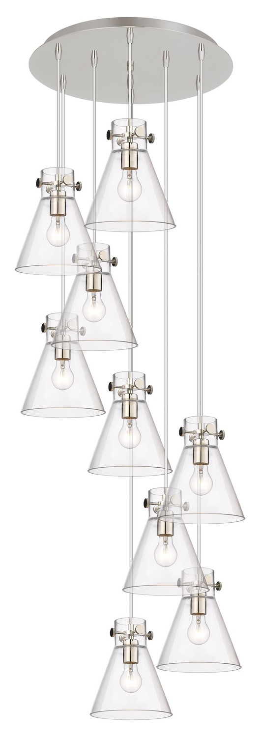 Nine Light Pendant by Innovations - Downtown Urban Collection, Polished Nickel Finish - 119-410-1PS-PN-G411-8CL